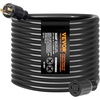 image:imageVEVOR 30 Amp Generator Cord and Power Inlet Box 50 FT 125250V NEMA L1430P to L1430R Heavy Duty Extension Power Cord SJTW 10 Gauge 7500W PreDrilled Inlet Box for Generator to House ETL Listed40 FT