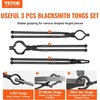 image:imageVEVOR Blacksmith Tongs 4 PCS VBit Bolt Wolf Jaw Z VBit amp Gripping  A3 Carbon Steel 18 for Blacksmiths amp BladesmithsBlack