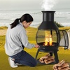 image:imageVEVOR Chiminea 22 Inch Outdoor Wood Burning Firepit Iron Spherical Fireplace for BBQ amp Warming Wooden Fire Pit with Grill Mesh Chimney Coat amp Rustproof Chiminea Lid for Patio Garden Backyard