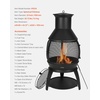 image:imageVEVOR Chiminea 22 Inch Outdoor Wood Burning Firepit Iron Spherical Fireplace for BBQ amp Warming Wooden Fire Pit with Grill Mesh Chimney Coat amp Rustproof Chiminea Lid for Patio Garden Backyard