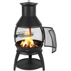 image:imageVEVOR Chiminea 22 Inch Outdoor Wood Burning Firepit Iron Spherical Fireplace for BBQ amp Warming Wooden Fire Pit with Grill Mesh Chimney Coat amp Rustproof Chiminea Lid for Patio Garden Backyard