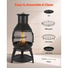 image:imageVEVOR Chiminea 22 Inch Outdoor Wood Burning Firepit Iron Spherical Fireplace for BBQ amp Warming Wooden Fire Pit with Grill Mesh Chimney Coat amp Rustproof Chiminea Lid for Patio Garden Backyard