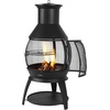 image:imageVEVOR Chiminea 22 Inch Outdoor Wood Burning Firepit Iron Spherical Fireplace for BBQ amp Warming Wooden Fire Pit with Grill Mesh Chimney Coat amp Rustproof Chiminea Lid for Patio Garden Backyard