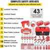 image:imageVEVOR Electrical Lockout Tagout Kit 59 PCS Safety Lockout Tagout Station with Padlocks Hasps Tags Ties Plug Lockout Circuit Breaker Lockouts Valve Lockouts Cable Lockout Lockout Bag Box43pcs Set