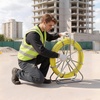 image:imageVEVOR Fish Tape Fiberglass 328FT 63MM Duct Rodder Fishtape Wire Puller with Stand 14Inch Cable Running Rod Marked Every 5 Feet Fishing Tools for Walls and Electrical Conduit NonConductive500ft