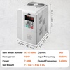 image:imageVEVOR VFD 10HP 75KW 34A 1 Phase 220V240V Input to 3 Phase 220V240V Output Variable Frequency Drive 0400Hz VFD for AC Motor Speed Control63x7x98