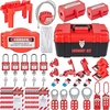 image:imageVEVOR Electrical Lockout Tagout Kit 59 PCS Safety Lockout Tagout Station with Padlocks Hasps Tags Ties Plug Lockout Circuit Breaker Lockouts Valve Lockouts Cable Lockout Lockout Bag Box43pcs Set