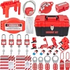 image:imageVEVOR Electrical Lockout Tagout Kit 59 PCS Safety Lockout Tagout Station with Padlocks Hasps Tags Ties Plug Lockout Circuit Breaker Lockouts Valve Lockouts Cable Lockout Lockout Bag Box42pcs Set