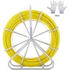 image:imageVEVOR Fiberglass Fish Tape 656 FT x 14 inch Fish Tape Duct Rodder Puller with Durable Steel Stand NonConductive Fishtape Wire Cable Running Rod for Walls Floor and Electrical Conduit287 x 85 x 315 in