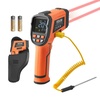 image:imageVEVOR Infrared Thermometer 40F2732F Dual Laser Temperature Gun NonContact Handheld IR Heat Temperature Gun amp Adjustable Emissivity for Metal SmeltingCookingPizza OvenEngine Not for HumanOrange 22F2192F301200