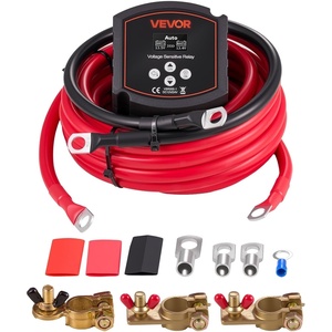 image:imageVEVOR Dual Battery Isolator Kit 12V 140 Amp 20 ft 6AWG Manual and Automatic VSR Voltage Sensitive Relay with Voltmeter LCD Screen Smart Battery Isolator Compatible with Lithium Batteries for UTV300 AMP Kit for Lithium