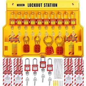 image:imageVEVOR Electrical Lockout Tagout Kit 59 PCS Safety Lockout Tagout Station with Padlocks Hasps Tags Ties Plug Lockout Circuit Breaker Lockouts Valve Lockouts Cable Lockout Lockout Bag Box58pcs Set