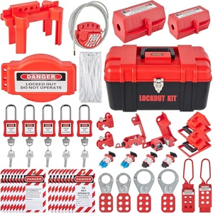 image:imageVEVOR Electrical Lockout Tagout Kit 59 PCS Safety Lockout Tagout Station with Padlocks Hasps Tags Ties Plug Lockout Circuit Breaker Lockouts Valve Lockouts Cable Lockout Lockout Bag Box43pcs Set