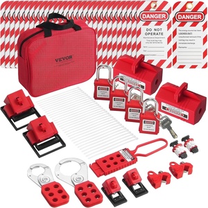 image:imageVEVOR Electrical Lockout Tagout Kit 59 PCS Safety Lockout Tagout Station with Padlocks Hasps Tags Ties Plug Lockout Circuit Breaker Lockouts Valve Lockouts Cable Lockout Lockout Bag Box47pcs Set
