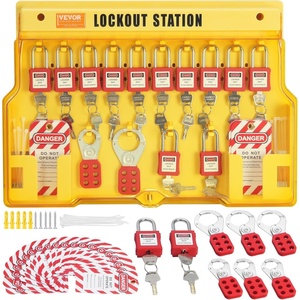 image:imageVEVOR Electrical Lockout Tagout Kit 59 PCS Safety Lockout Tagout Station with Padlocks Hasps Tags Ties Plug Lockout Circuit Breaker Lockouts Valve Lockouts Cable Lockout Lockout Bag Box60pcs Set