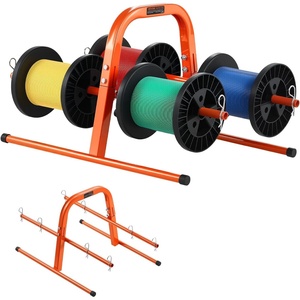 image:imageVEVOR Wire Spool Rack 4 Adjustable Rods ColdRolled Steel Wire Spool Holder Wall Mounted for MultiSpools Wiring Storage 150 lbs Capacity Cable Dispenser for Electrical Industrial Retail UseCable Dispenser