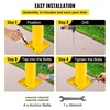 image:imageBestEquip 4255 Safety Bollard 512 OD Safety Barrier Bollard 42 Height Yellow Powder Coat Pipe Steel Safety Barrier with 4 Free Anchor Bolts for TrafficSensitive Area42Hx55D
