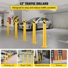 image:imageBestEquip 4255 Safety Bollard 512 OD Safety Barrier Bollard 42 Height Yellow Powder Coat Pipe Steel Safety Barrier with 4 Free Anchor Bolts for TrafficSensitive Area42Hx55D