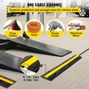 image:imageHappybuy 4 Pack of 1Channel Rubber Cable Protector Ramps Heavy Duty 18000Lbs Load Capacity Cable Wire Cord Cover Ramp Speed Bump Driveway Hose Cable Ramp Protective Cover  Protective Wire Cord Cover Heavy Duty Driveway Rubber Traffic Speed Bump Hump with FlipOpen Top Cover Black and YellowProtective Cover