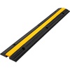 image:imageHappybuy 4 Pack of 1Channel Rubber Cable Protector Ramps Heavy Duty 18000Lbs Load Capacity Cable Wire Cord Cover Ramp Speed Bump Driveway Hose Cable Ramp Protective Cover  Protective Wire Cord Cover Heavy Duty Driveway Rubber Traffic Speed Bump Hump with FlipOpen Top Cover Black and YellowProtective Cover