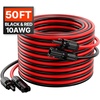 image:imageVEVOR 100FT Solar Panel Extension Cable 10 AWG Solar Panel Wire with Flame Retardant Protective Sleeving Female and Male Connectors IP67 Waterproof PV Wire for Outdoor Automotive RV Black amp RedStandard Black  Red