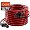 image:imageVEVOR 100FT Solar Panel Extension Cable 10 AWG Solar Panel Wire with Flame Retardant Protective Sleeving Female and Male Connectors IP67 Waterproof PV Wire for Outdoor Automotive RV Black amp RedStandard Black  Red