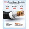 image:imageVEVOR 100FT Solar Panel Extension Cable 10 AWG Solar Panel Wire with Flame Retardant Protective Sleeving Female and Male Connectors IP67 Waterproof PV Wire for Outdoor Automotive RV Black amp RedBlack