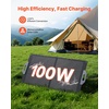 image:imageVEVOR 100W Foldable Solar Panel 24 HighEfficiency Portable Monocrystalline Solar Panel Charger with MC4 Output USBA TypeC amp DC Ports IP65 Waterproof for Power Stations Camping Hiking Trips100W