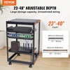 image:imageVEVOR 20U Open Frame Server Rack 2340 Adjustable Depth Free Standing or Wall Mount Network Server Rack 4 Post AV Rack with Casters Holds All Your Networking IT Equipment AV Gear Router Modem15U