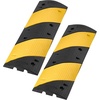 image:imageVEVOR 40 in Rubber Speed Bump 2 Pack 2 Channel Heavy Duty Traffic Speed Hump 22000 lbsAxle Load Capacity Cable Protector Ramp with Expansion Screws for Asphalt Concrete Gravel Driveway and Road2 Pack3FT