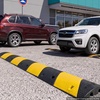 image:imageVEVOR 40 in Rubber Speed Bump 2 Pack 2 Channel Heavy Duty Traffic Speed Hump 22000 lbsAxle Load Capacity Cable Protector Ramp with Expansion Screws for Asphalt Concrete Gravel Driveway and Road2 Pack3FT