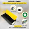 image:imageVEVOR 5 Channel Rubber Cable Protector Ramp Heavy Duty Wire Cord Cover  18000Lbs Load Capacity for Driveway Modular Interlocking Connection Cable Traffic Speed Bump with FlipOpen Top Cover5 Channel