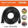 image:imageVEVOR 50 Amp Generator Cord 50 Feet 125250V RV Power Cord NEMA 1450P to SS250R with Twist Lock Grip Handle Heavy Duty 6AWG3  8AWG1 Generator Cable for RV Camper Generator to House Orange15 FT