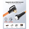 image:imageVEVOR 50 Amp Generator Cord 50 Feet 125250V RV Power Cord NEMA 1450P to SS250R with Twist Lock Grip Handle Heavy Duty 6AWG3  8AWG1 Generator Cable for RV Camper Generator to House Orange75 ft