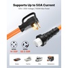 image:imageVEVOR 50 Amp Generator Cord 50 Feet 125250V RV Power Cord NEMA 1450P to SS250R with Twist Lock Grip Handle Heavy Duty 6AWG3  8AWG1 Generator Cable for RV Camper Generator to House Orange100 ft