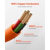 image:imageVEVOR 50 FT 30 Amp Dryer Extension Cord 3Prong NEMA 1030P to 1030R 10AWG STW Pure Copper 125250V 7500W Heavy Duty Power Cable for EV Charging Laundry Room Home Garage ETL ListedOrange