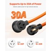 image:imageVEVOR 50 FT 30 Amp Dryer Extension Cord 3Prong NEMA 1030P to 1030R 10AWG STW Pure Copper 125250V 7500W Heavy Duty Power Cable for EV Charging Laundry Room Home Garage ETL ListedOrange