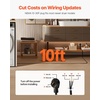 image:imageVEVOR 50 FT 30 Amp Dryer Extension Cord 3Prong NEMA 1030P to 1030R 10AWG STW Pure Copper 125250V 7500W Heavy Duty Power Cable for EV Charging Laundry Room Home Garage ETL ListedBlack