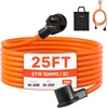 image:imageVEVOR 50 FT 30 Amp Dryer Extension Cord 3Prong NEMA 1030P to 1030R 10AWG STW Pure Copper 125250V 7500W Heavy Duty Power Cable for EV Charging Laundry Room Home Garage ETL ListedOrange