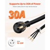 image:imageVEVOR 50 FT 30 Amp Dryer Extension Cord 3Prong NEMA 1030P to 1030R 10AWG STW Pure Copper 125250V 7500W Heavy Duty Power Cable for EV Charging Laundry Room Home Garage ETL ListedBlack