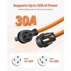 image:imageVEVOR 50 FT 30 Amp Dryer Extension Cord 3Prong NEMA 1030P to 1030R 10AWG STW Pure Copper 125250V 7500W Heavy Duty Power Cable for EV Charging Laundry Room Home Garage ETL ListedOrange