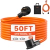 image:imageVEVOR 50 FT 30 Amp Dryer Extension Cord 3Prong NEMA 1030P to 1030R 10AWG STW Pure Copper 125250V 7500W Heavy Duty Power Cable for EV Charging Laundry Room Home Garage ETL ListedOrange