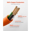 image:imageVEVOR 50 FT 30 Amp Dryer Extension Cord 3Prong NEMA 1030P to 1030R 10AWG STW Pure Copper 125250V 7500W Heavy Duty Power Cable for EV Charging Laundry Room Home Garage ETL ListedOrange