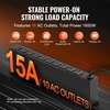 image:imageVEVOR 8 Outlet Horizontal 1U Rack Mount PDU Power Strip for Network Server Racks Surge Protection amp Overload Protection 110125V15A with 6ft 14AWG Power Cord10 OutletIndividual Switches