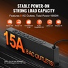 image:imageVEVOR 8 Outlet Horizontal 1U Rack Mount PDU Power Strip for Network Server Racks Surge Protection amp Overload Protection 110125V15A with 6ft 14AWG Power Cord8 OutletIndividual Switches