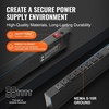 image:imageVEVOR 8 Outlet Horizontal 1U Rack Mount PDU Power Strip for Network Server Racks Surge Protection amp Overload Protection 110125V15A with 6ft 14AWG Power Cord8 OutletIndividual Switches