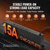 image:imageVEVOR 8 Outlet Horizontal 1U Rack Mount PDU Power Strip for Network Server Racks Surge Protection amp Overload Protection 110125V15A with 6ft 14AWG Power Cord12 OutletIntegrated Switches