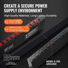 image:imageVEVOR 8 Outlet Horizontal 1U Rack Mount PDU Power Strip for Network Server Racks Surge Protection amp Overload Protection 110125V15A with 6ft 14AWG Power Cord10 OutletIndividual Switches