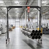 image:imageVEVOR Adjustable Gantry Crane 2200 lbs Capacity Portable Shop Lift Hoist with 957 to 1429 Height Adjustable Locking Wheels Steel Construction for Factory Warehouse Auto Repair Frame Only2200 lbs