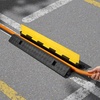 image:imageVEVOR Cable Protector Ramp 1 Channel Heavy Duty 3937 Rubber Cord Hose Wire Cover 276W x 197H Channel Size Traffic Speed Bump with FlipOpen Top Cover for Indoor Outdoor Use